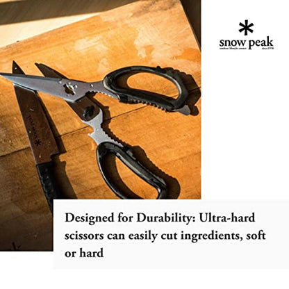 Snow Peak Kitchen Scissors Set - Garlic Press, Bottle Opener, Meat Tenderizer, Nut Cracker