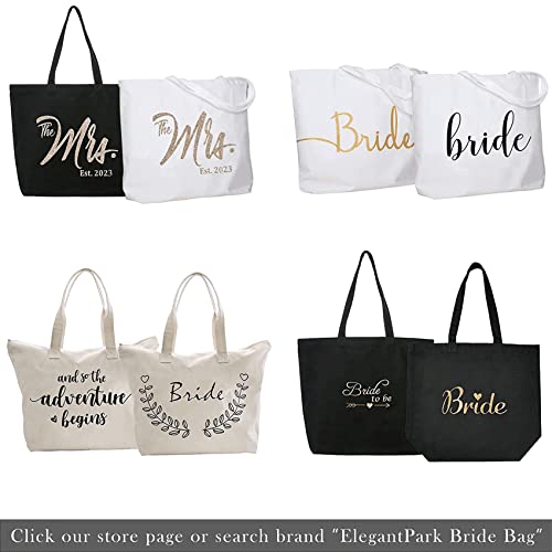  ELEGANTPARK Bridal Shower Gifts For Bride Bag Bride To Be Gifts Honeymoon Gifts For Bride Wedding Enagagement Gifts Graduation Gifts And So The Adventure Begins Tote With Zipper And Pocket Canvas