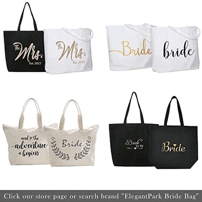  ELEGANTPARK Bridal Shower Gifts For Bride Bag Bride To Be Gifts Honeymoon Gifts For Bride Wedding Enagagement Gifts Graduation Gifts And So The Adventure Begins Tote With Zipper And Pocket Canvas