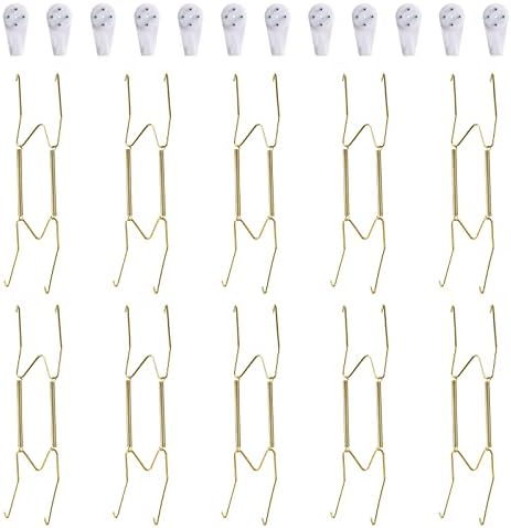 12 Pack Plate Hangers, 6 8 10 Inch Wall Plate Hangers And 16 Pack Wall Hooks, Compatible 6 To 10.5 Inch Decorative Plates, Antique China, Antique Plates And Arts
