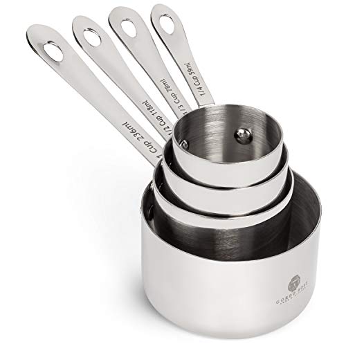  Stainless Steel Measuring Cups And Spoons Set - Heavy Duty, Metal Kitchen Measuring Set For Cooking And Baking Food For Dry Ingredients - Stackable Nesting Measuring Cups - Gordo Boss Measuring Spoons