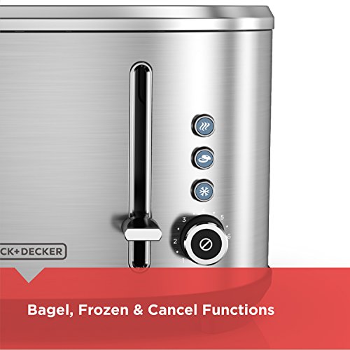 Black & Decker 4-Slice Extra-Wide Slot Toaster, Stainless Steel, TR4300SSD