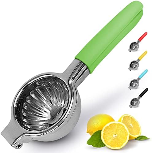  Lemon Squeezer Stainless Steel With Premium Heavy Duty Solid Metal Squeezer Bowl And Food Grade Silicone Handles - Large Manual Citrus Press Juicer And Lime Squeezer Stainless Steel