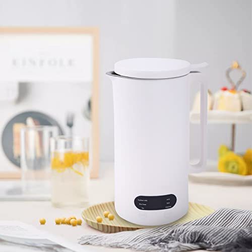 Soymilk Maker - 350ml/11oz Juicer Soy Milk Machine With Stainless Steel And Blade, Timing, Water Level Line, Multi Cooker Mixer For Rice Cereal Boiling, Automatic Heating & Cleaning, US Plug 110V (White)