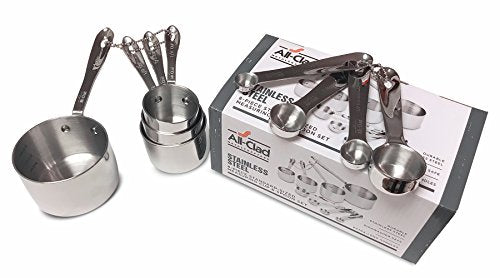  Stainless-Steel 8 Pc. Standard-Size Measuring Cup & Spoon Combo Set
