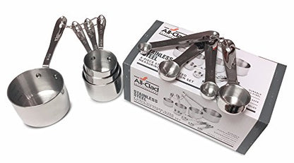  Stainless-Steel 8 Pc. Standard-Size Measuring Cup & Spoon Combo Set