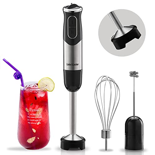  Immersion Hand Blender, 3-in-1 Blender Stick,9-Speed Electric Hand Blender With Egg Whisk, Milk Frother Attachments, 304 Stainless Steel Emulsion Blender With 500W Powerful Motor For Baby Food, Smoothies,Soup,Sauce