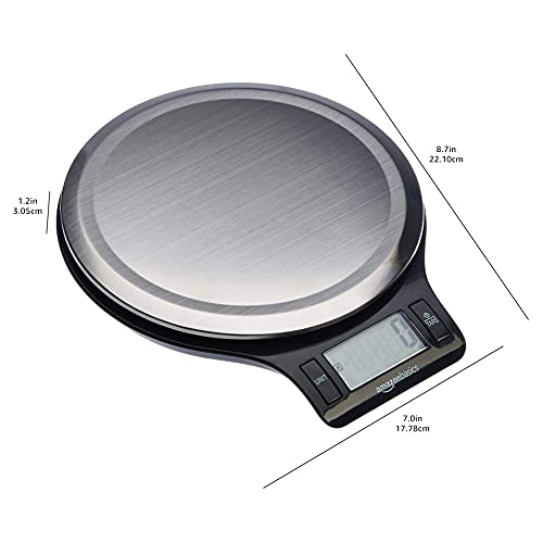 Amazon Basics Stainless Steel Digital Kitchen Scale With LCD Display, Batteries Included