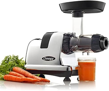 Omega J8006HDC Cold Press Juicer Machine, Vegetable And Fruit Juice Extractor And Nutrition System, Triple-Stage Slow Masticating Juicer, 200 W, Chrome
