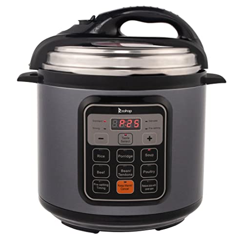 6-quart Electric Pressure Cooker Multi-Purpose, 13-in-1 Electric Pressure Cooker, Slow Cooker, Rice Cooker, Steamer, Saute, Yogurt Maker, Warmer & Sterilizer, Stainless Steel