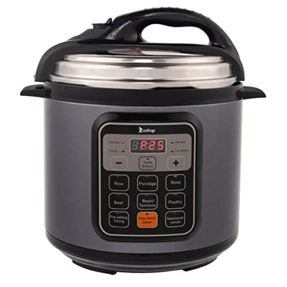  6-quart Electric Pressure Cooker Multi-Purpose, 13-in-1 Electric Pressure Cooker, Slow Cooker, Rice Cooker, Steamer, Saute, Yogurt Maker, Warmer & Sterilizer, Stainless Steel