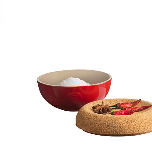 Emile Henry 0.5 Qt. Salt Celler + Cork Lid | Burgundy