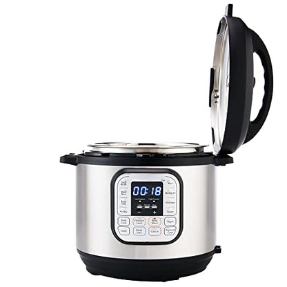  8-Quart 7-in-1 Electric Pressure Cooker, Slow Cooker, Rice Cooker, Steamer, Sauté, Yogurt Maker, Warmer & Sterilizer, Includes Free App With Over 1900 Recipes, Stainless Steel
