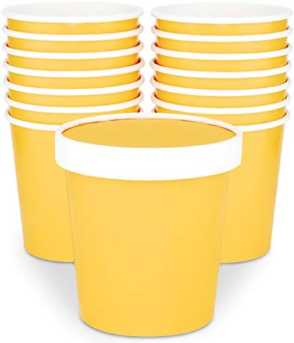  Ice Cream Containers With Lids - 16 Oz Pint Disposable Ice Cream Storage Container For Homemade Icecream. Freezer-Safe Paper Tub With Lid For Frozen Desserts Yoghurt (Assorted, 24)