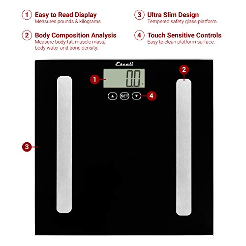  Complete Health Body Composition Scale With Bioelectrical Impedance Analysis Technology, Measures Body Fat Percentage, Body Water, Lean Muscle And Total Bone Mass