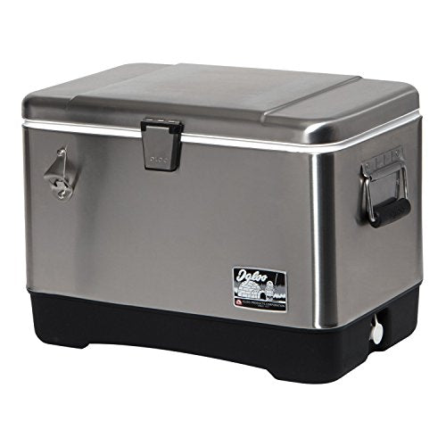 Igloo 54 Qt Steel Belted Legacy Stainless Steel Cooler With Bottle Opener