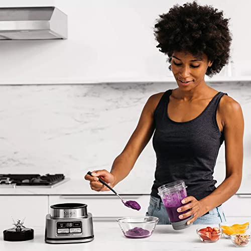 Ninja Foodi SS100 Stainless Steel Smoothie Blender Bowl Maker And Nutrient Extractor With 24-Oz Nutrient Extraction Cup, To-Go Lids And Hybrid Blades