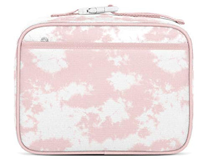  Kids Lunch Box For Toddler | Reusable Insulated Bag For Girls, Boys Meal Containers For School | Hadley Collection | Minibrook: Pink Tie Dye