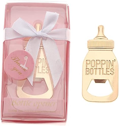  30 Pack Baby Shower And Gender Reveal Bottle Openers Party Favors Souvenirs For Guests With Gift Boxes For Boy And Girl Newborn (White - Baby Bottle, 30)
