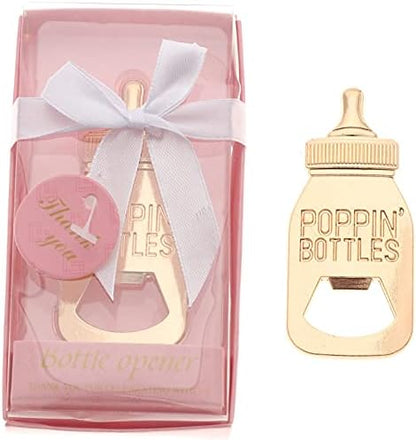  30 Pack Baby Shower And Gender Reveal Bottle Openers Party Favors Souvenirs For Guests With Gift Boxes For Boy And Girl Newborn (White - Baby Bottle, 30)