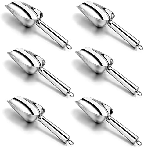  3OZ Mini Scoop Set Of 2, P&P CHEF Stainless Steel Candy Sweet Ice Cube Scoop For Home Bar Buffet Wedding Canisters, Easy Clean & Durable - Gold