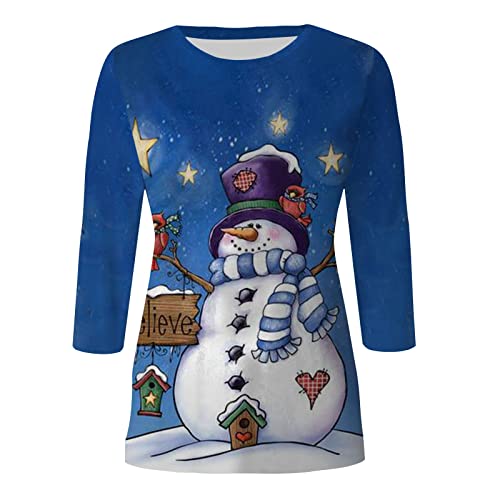  Sweatshirts For Women Loose Fit Fall Crew Neck Sweatshirts Long Sleeve Christmas Print Plus Size Pullover Top Streetwear