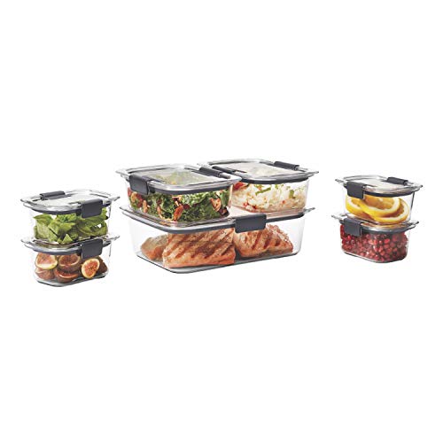 Rubbermaid Brilliance Leak-Proof Food Storage Containers With Airtight Lids, Set Of 7 (14 Pieces Total) | BPA-Free & Stain Resistant