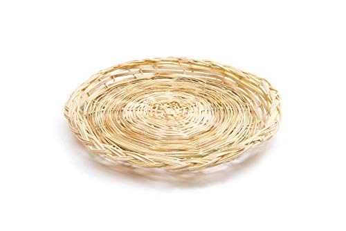  Brown Wicker Paper Plate Holders, 9.75 X 9.75 X 0.5 Inches
