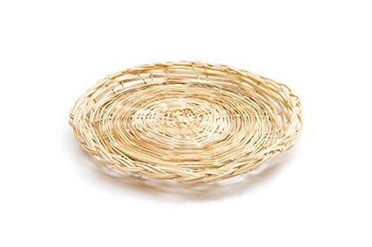  Brown Wicker Paper Plate Holders, 9.75 X 9.75 X 0.5 Inches
