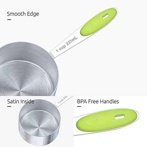  10 Piece Measuring Cups And Spoons Set In 18/8 Stainless Steel
