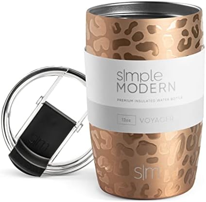  Travel Coffee Mug Tumbler With Flip Lid | Reusable Insulated Stainless Steel Cold Brew Iced Coffee Cup Thermos | Gifts For Women Men Him Her | Voyager Collection | 16oz | Almond Birch