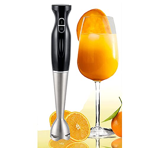  Alpine Cuisine Hand Blender 300 Watt With 2 Speed Stainless Steel Immersion Blender With Detachable, Multi Purpose Mixer, Whisk & Chopper, Juicer, Smoothie And Gym Protein Shaker