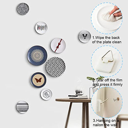  40 Pieces Invisible Adhesive Plate Hanger, Adhesive Plate Hangers For The Wall, Vertical Plate Holder Plate Hangers For Hanging Plates Art Supplies, 1.25 Inch
