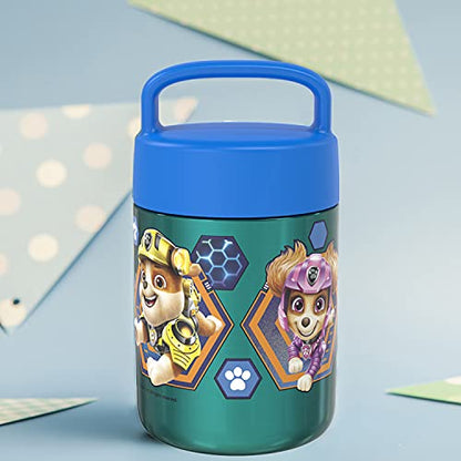  Kids' Vacuum Insulated Stainless Steel Food Jar With Carry Handle, Thermal Container For Travel Meals And Lunch On The Go, 12 Oz, PAW Patrol