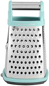 KitchenAid Gourmet 4-Sided Stainless Steel Box Grater With Detachable Storage Container, 10 Inches Tall, Black