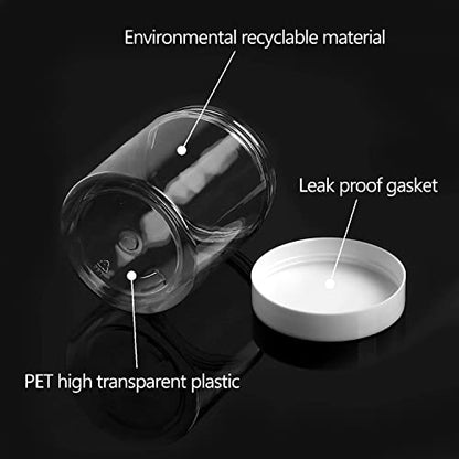  46 PCS 8 OZ Slime Containers With Lids, Food Grade Clear Plastic Slime Storage Containers, BPA Free, Wide-Mouth Plastic Jars With Lids For Slime Kit, Food Storage, Beauty Products