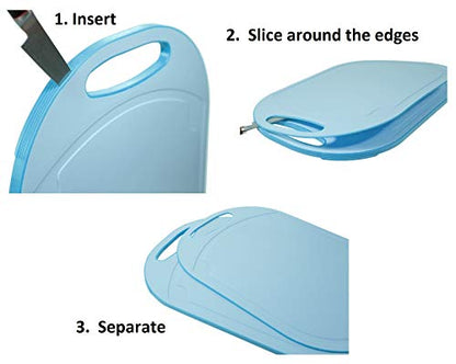  (5 Layers) Multi-Layer Non-Slip Cutting Board, Innovative 5 Layered Construction, 5 Kitchen Chopping Boards For Price Of 1, BPA Free, Non Porous, Dishwasher Safe, Juice Grooves (Blue)