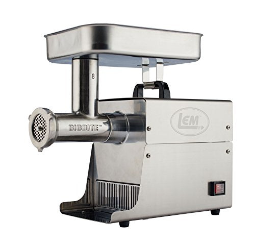  Products 17791 Big Bite #8 .5HP Stainless Steel Electric Meat Grinder, Silver