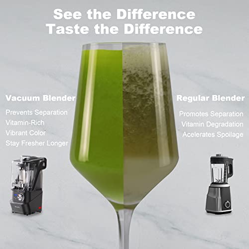  Professional Blender For Kitchen Quiet: Vacuum Commercial Blender For Shakes And Smoothies - 56oz Industrial Countertop Blenders - 1500W High Power Smoothie Blender With Shield, 29015 (56 Oz)