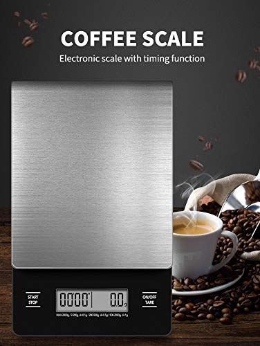  TTO Electronic Scale And Timer For Drip Coffee And Tea, High Precision, Unit Conversion, Auto Power Off