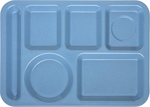  Left-Hand Heavyweight 6-Compartment Melamine Tray 10" X 14" - Sandshade