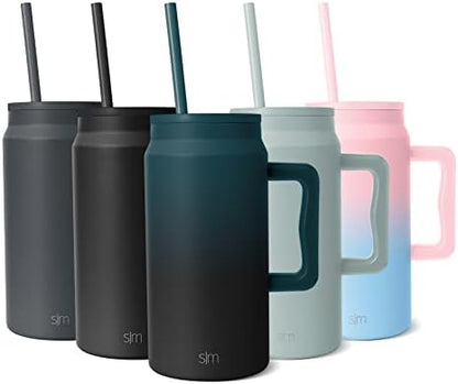  50 Oz Mug Tumbler With Handle And Straw Lid | Reusable Insulated Stainless Steel Large Travel Jug Water Bottle | Valentines Gifts For Him & Her | Trek Collection | 50oz | Graphite
