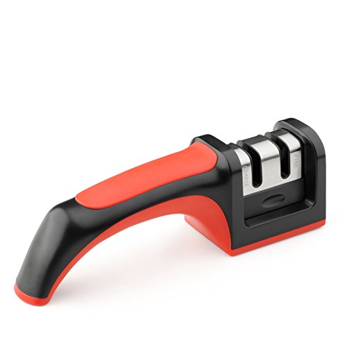  Two Stage Carbide & Ceramic Grit Kitchen Knife Sharpener T1206TC