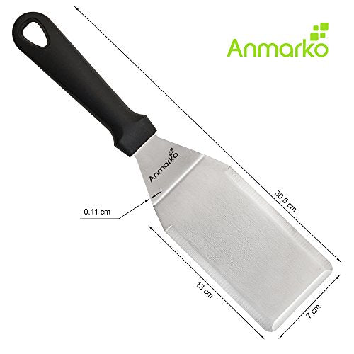  Spatula Turner Stainless Steel - Metal Spatula Set - Hibachi Spatula Great As BBQ Grill Accessories For Grill And Flat Top Griddle