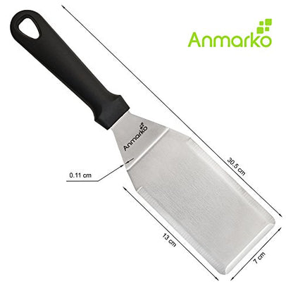  Spatula Turner Stainless Steel - Metal Spatula Set - Hibachi Spatula Great As BBQ Grill Accessories For Grill And Flat Top Griddle