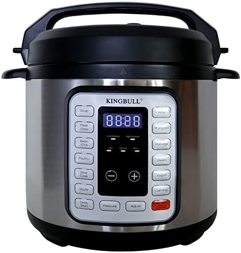  8 Quart 12-in-1 SS Electric Pressure Cooker, Multi-Use Slow Cooker, Rice Cooker, Steamer, Sauté, Yogurt Maker, Warmer &Delay Start,LED Screen& Manual,Silver
