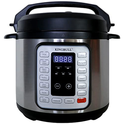  8 Quart 12-in-1 SS Electric Pressure Cooker, Multi-Use Slow Cooker, Rice Cooker, Steamer, Sauté, Yogurt Maker, Warmer &Delay Start,LED Screen& Manual,Silver