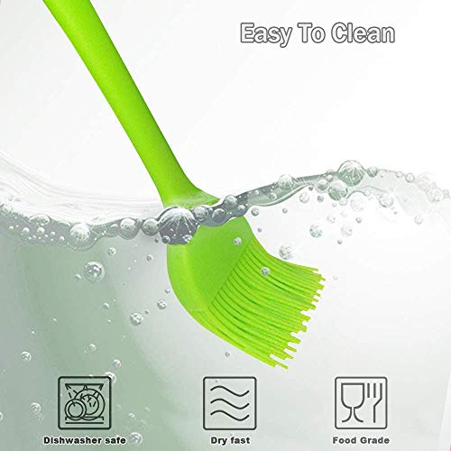 ILCONY 8.4" Silicone Basting Pastry Brush - Perfect For Oil Butter Spread, Marinades, Baste, BBQ, Grill, Cooking - BPA Free, Food Grade Material, Dishwasher Safe (3, 8.4 Inches)