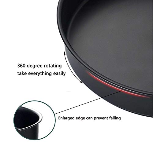  Lazy Susan Turntable Spice Organizer 9", Rotating Spinning Lazy Susans Storage Container For Kitchen Pantry, Counters, Countertop, Shelf, Table, Vanity Black