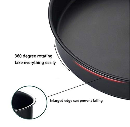  Lazy Susan Turntable Spice Organizer 9", Rotating Spinning Lazy Susans Storage Container For Kitchen Pantry, Counters, Countertop, Shelf, Table, Vanity Black